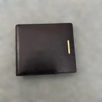 블랙 가죽 이단 접이식 지갑