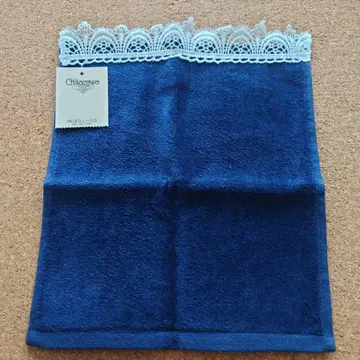 치카자와 레이스 미니 타월 손수건 네이비