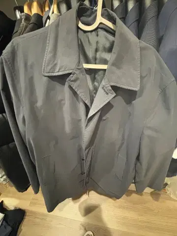 Calvin Klein 그레이 스텐칼라 코트