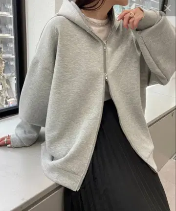 omekashi 분또 지퍼 후드티 그레이