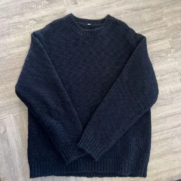 무지 라보 2025 메리노울 로우 게이지 크루넥 스웨터