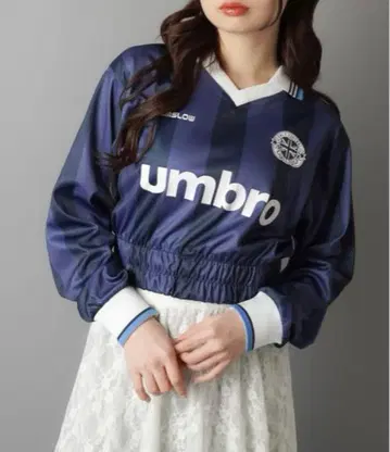 한정판 UMBRO/엄브로 숏 기장 축구 T셔츠 네이비