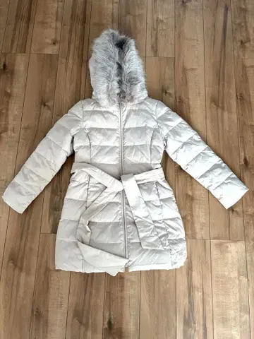 RESEXXY 후드 부착 다운 코트 핑크 베이지 M 사이즈