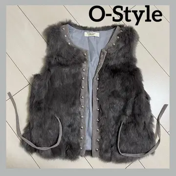 O-style 오스타일 그레이 퍼 베스트 프리 사이즈