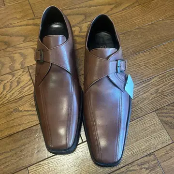 택 포함 새상품 브라운 가죽 스트랩 슈즈 270 EEE