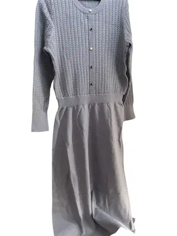 비스 블루 그레이 니트 원피스 긴팔