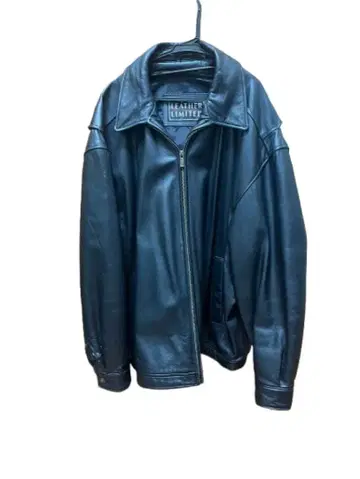 블랙 가죽 집업 자켓