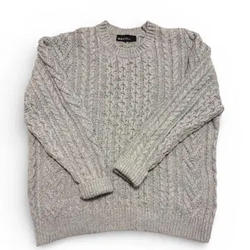 GLR 그레이 케이블 니트 스웨터