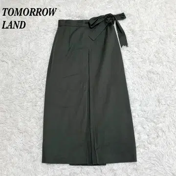 [새상품급] TOMORROW LAND 맥시 길이 스커트 34 카키