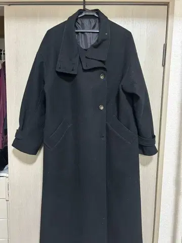 블랙 롱 코트 M