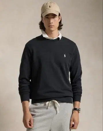 랄프 로렌 트레이닝복 맨투맨 루프백 블랙