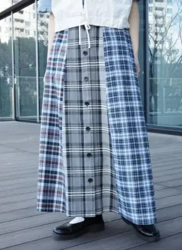 BEAMS BOY 마드라스 체크 크레이지 스커트