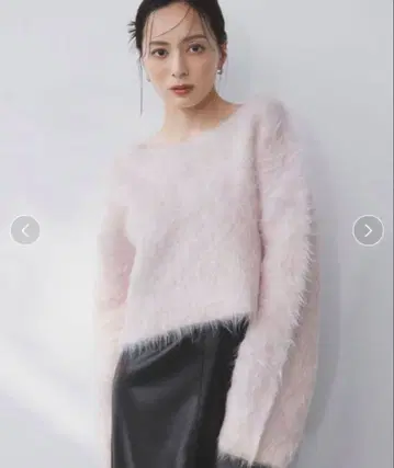 anuans 수리 알파카 숏 니트 풀오버 한정 컬러 핑크