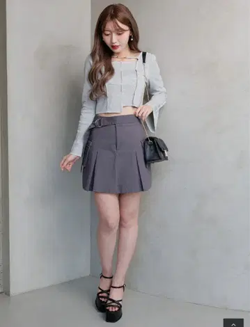 LIP SERVICE 카고 플리츠 스커트