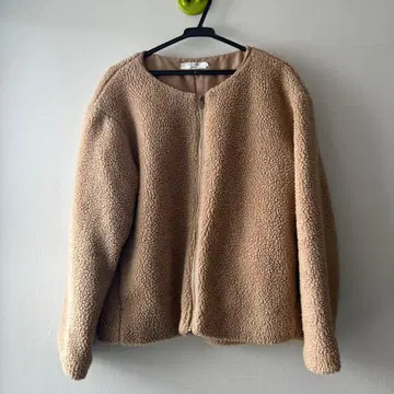 Samansa Mos2 blue 베이지 보아 집업 자켓 L