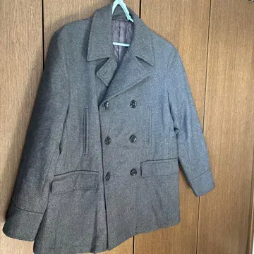 그레이 더블 브레스트 피 코트