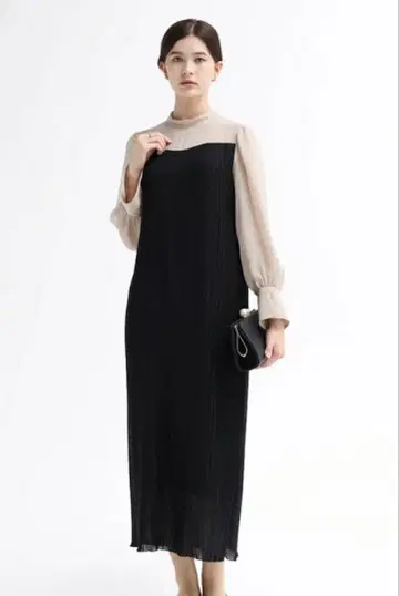 원피스 졸업식 시어 슬리브 플리츠 드레스 야마다야 새상품