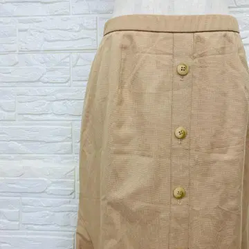 롱 스커트 S 모 혼방 프론트 버튼 카멜 [ 1611-29 ]