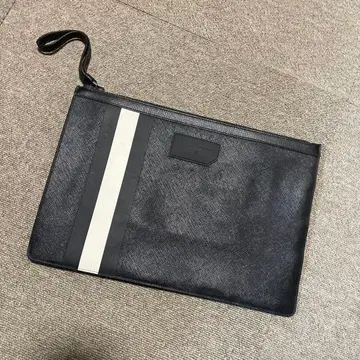 BALLY 블랙 스트라이프 클러치백