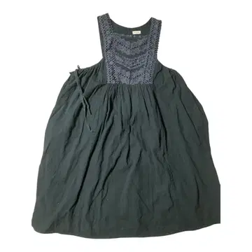 사만사 모스모스 레이스 블랙 슬리브리스 롱 원피스