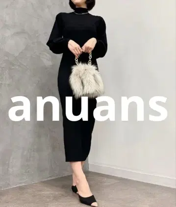 새상품급 anuans 긴팔 원피스 FREE 블랙 여성용