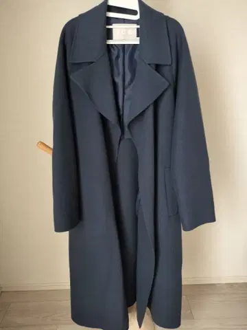 iCB 롱 코트 네이비