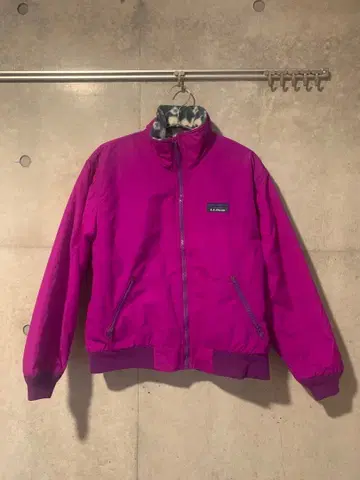 90s L.L.Bean 나일론 자켓 보라색 핑크 구제 의류