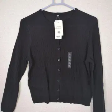 미사용 새상품! 유니클로 메리노 리브 크루넥 숏 가디건