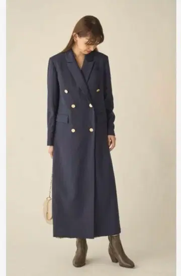 [ 스나이델 ] 네이비 더블 브레스트 롱 코트