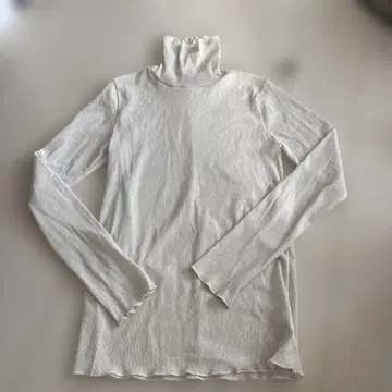 SHIPS 화이트 터틀넥 긴팔 티셔츠