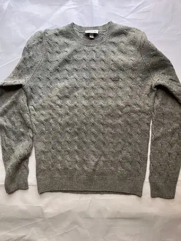 LACOSTE 그레이 케이블 니트 스웨터 M