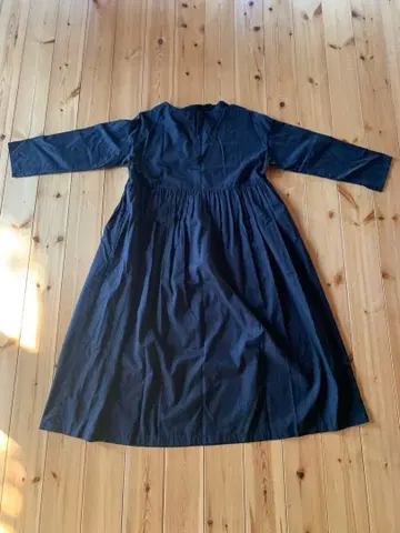 카구레 개더 원피스 블랙 일본제