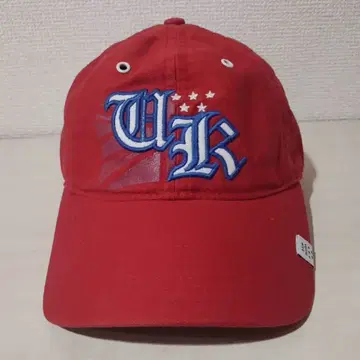 BLUE MARLIN [ UK ] 자수 반국기 별 가죽 벨트 캡 빨간색