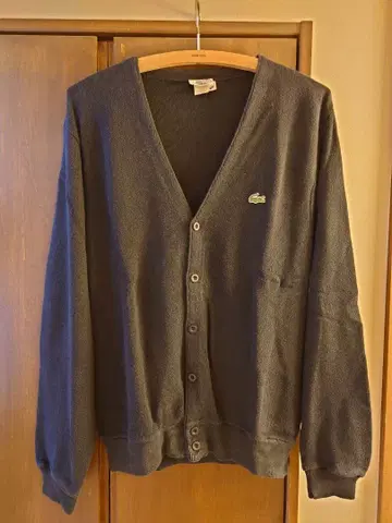 80년대 USA 아이조드 라코스테 코튼 가디건 블랙