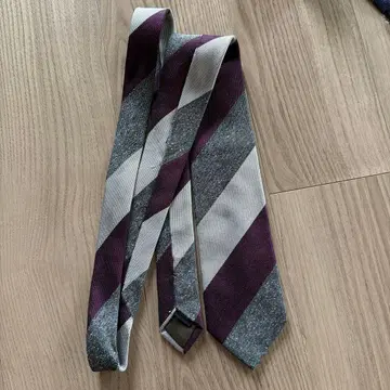 MACKINTOSH 스트라이프 넥타이 보라색 그레이