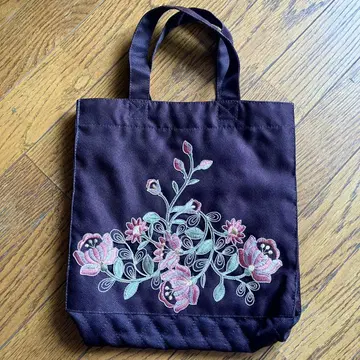 토트백 꽃 자수