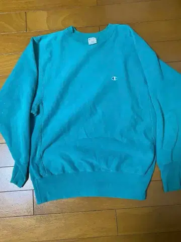 챔피온 90년대 USA 리버스 위브 에메랄드 그린 자수 택