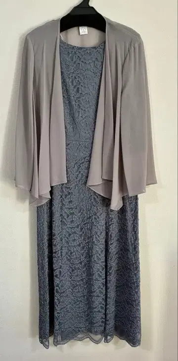 그레이 레이스 맥시 드레스 가디건 세트