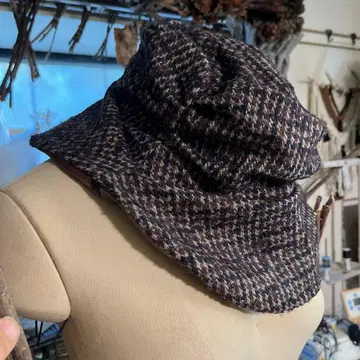 sixelevenone 울 혼방 체크 햇