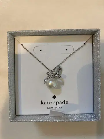 케이트 스페이드 리본 펄 목걸이