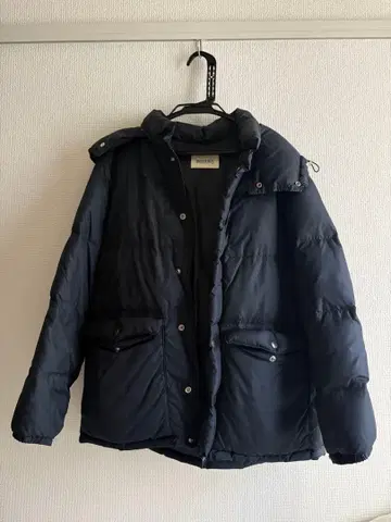 BEAMS BOY 네이비 다운 자켓 후드 부착