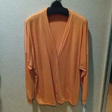 오렌지 V넥 가디건 캐시미어 실크 정가 12000엔 미사용 새상품