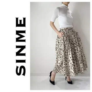 새상품급 레어 SINME 레오파드 코튼 개더 스커트 이시다 유리코