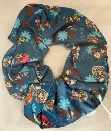 CLAMP샵 프린트 스크런치 블루