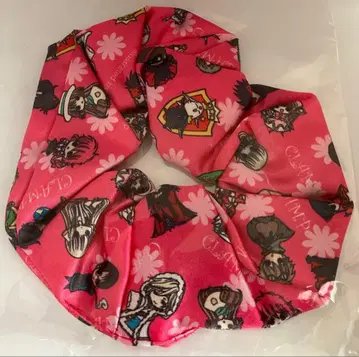 CLAMP샵 프린트 스크런치 핑크