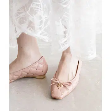 RANDA 퀼팅 x 하트 플랫 펌프스 핑크 란다 참