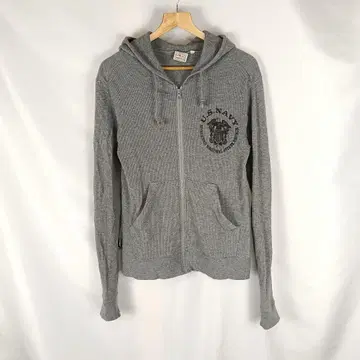 AVIREX 와플 지퍼 후드티 그레이 M B4268