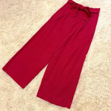 7-ID concept. 새상품급 레드 리본 벨트 와이드 팬츠 36