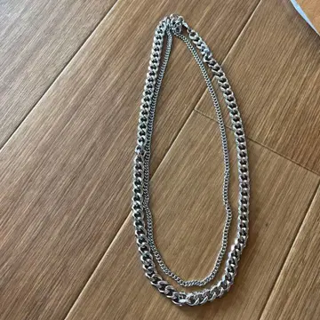 실버 체인 목걸이 롱 타입