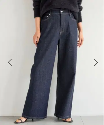 소프트 허리 와이드 데님 팬츠 다크 블루 사이즈 2